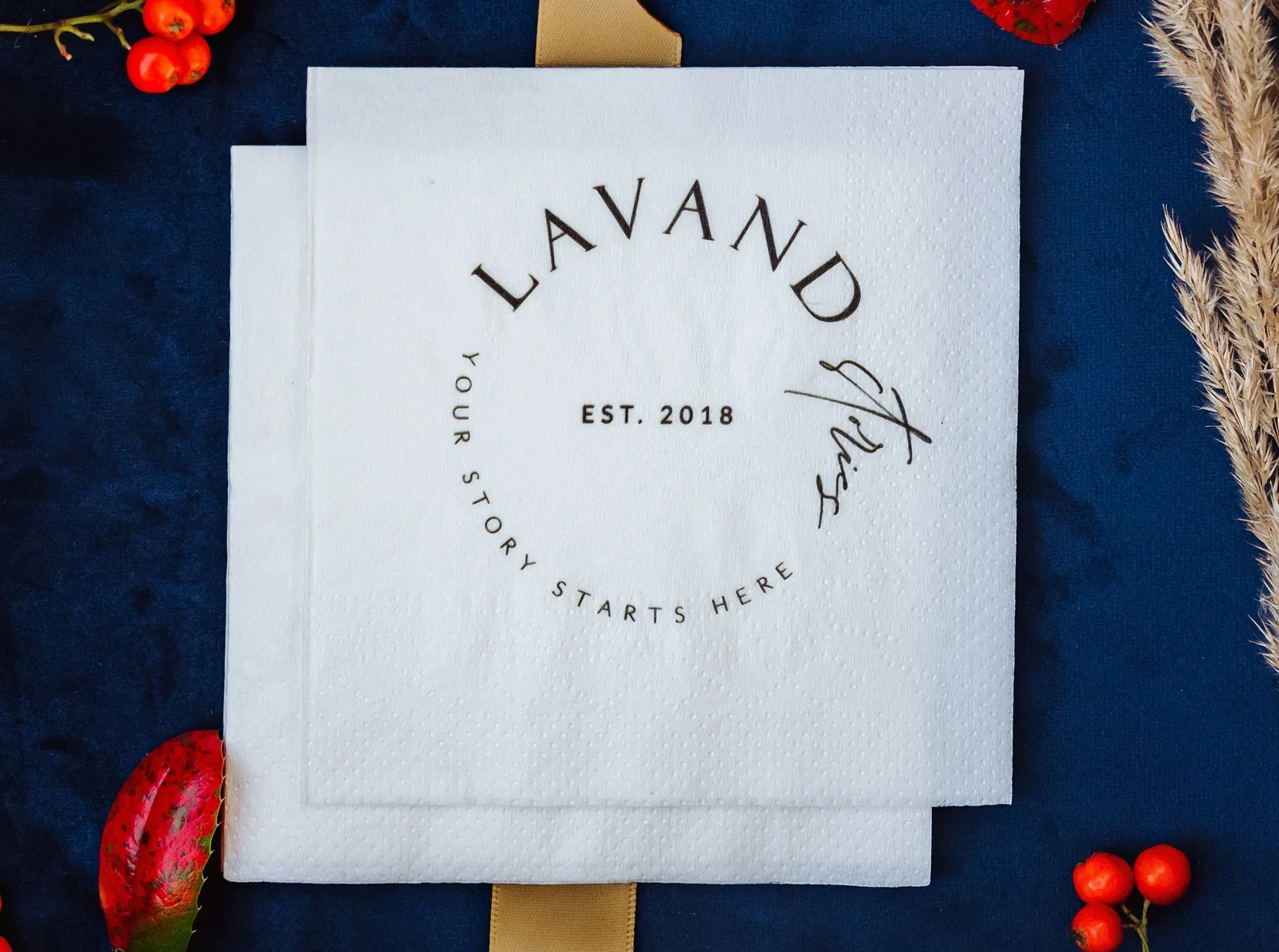 

50pcs Custom Full - color LOGO Napkins / Branded Napkins /Business napkins / Thank you Napkins / cocktail / beverage napkins / B