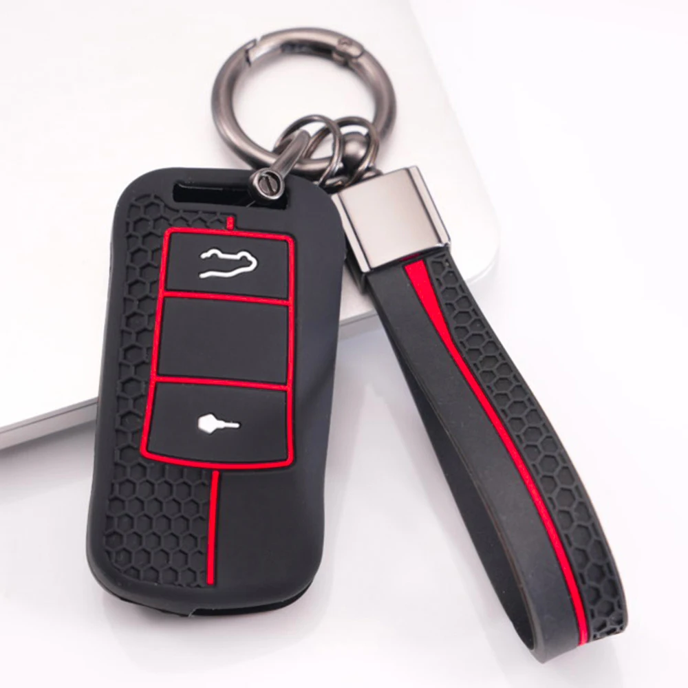Protective Key Cover With Lanyard For Porsche 911 911 GT3 Cayenne Macan Panamera Cayman Boxster 718 Taycan Carrera Daily Use