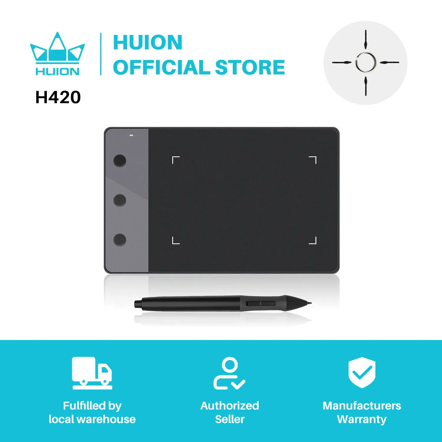 Nowe tablety graficzne HUION H420 4 "x 2.23" profesjonalne tablety z piórem cyfrowym do podpisów USB tablety do rysowania artystycznego czarne nauczanie online
