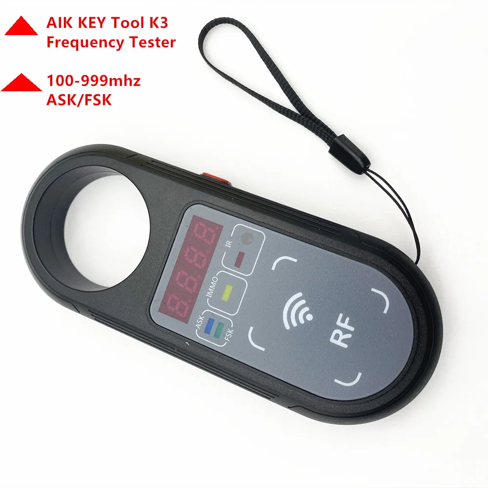 2025 NEW AIK KEY Tool K3 Remote Key Tester 100-999MHz ASK FSK Signal Detector for Car Ignition Coil & Door Handle with Display