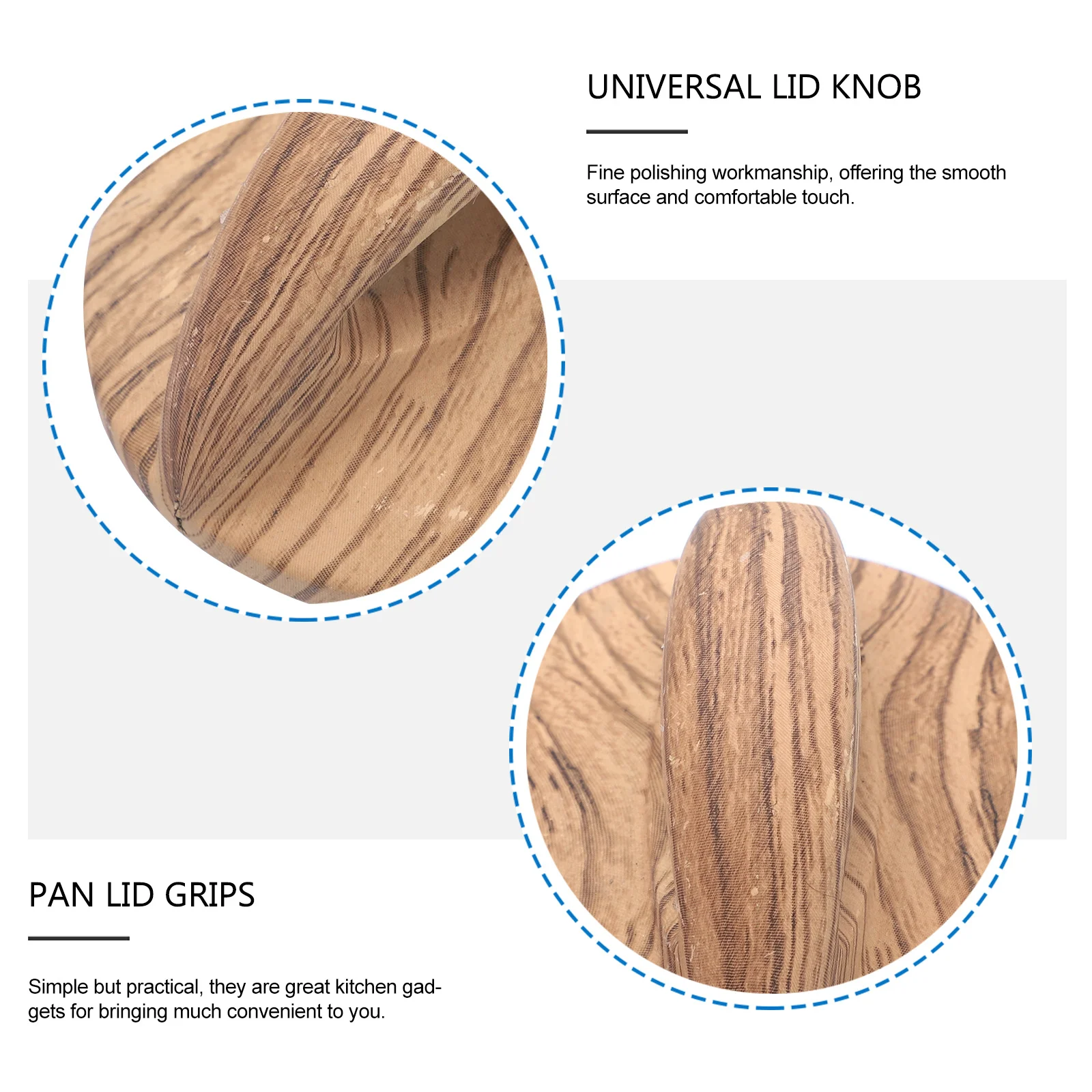 

2Pcs Cooking Cover Knob Friction Resistant Lid Handle for Various Pots and Pans Easy to Install Pot Cover Handle