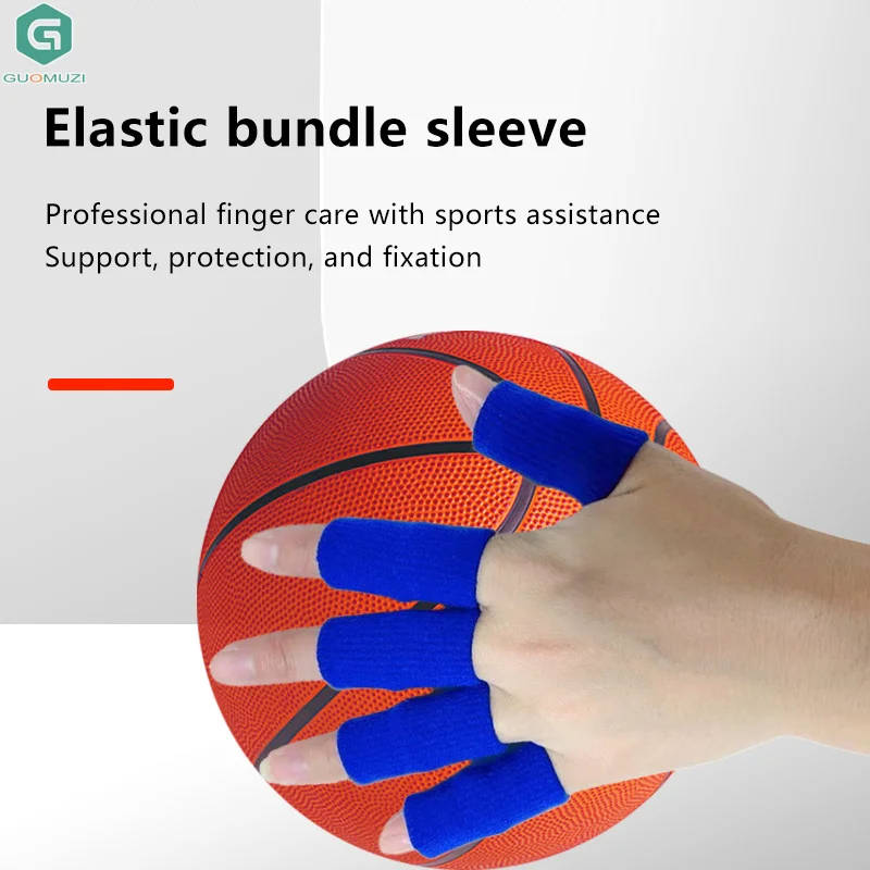 10Pc Nylon Sport Finger Guard Sleeve Basketball Protective Sleeve Wick Sweat Anti-slip Breathable Joint Sprain Bandage Protector
