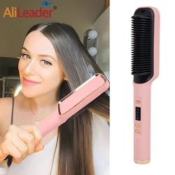 3In1 Hot Air Comb Straightening Hair Brush  Pro Hot Comb Dryer Style Hot Air Brush Flat Iron Hair Straightener Brush For Styling