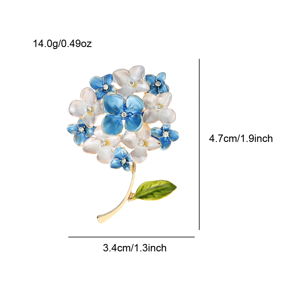 CINDY XIANG Enamel Hydrangea Flower Brooches For Women New Fashion Plant Pin Spring Design Jewelry 2 Colors