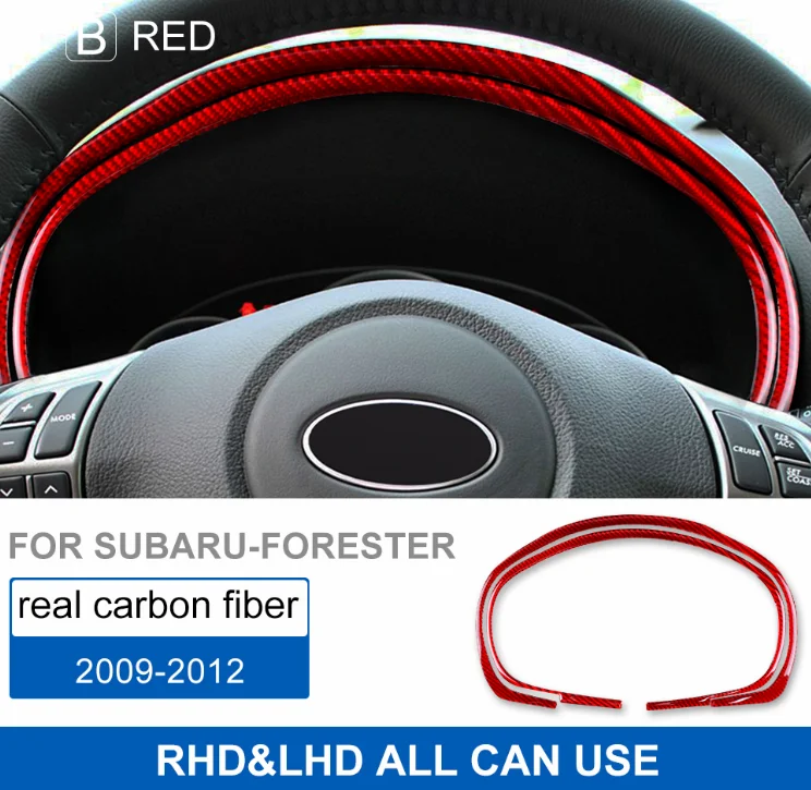 

Red Carbon Fiber Speedometer Gauge Trim Frame 2PCS For Subaru Forester 2009 2010 2011 2012 Interior Dashboard Accessories