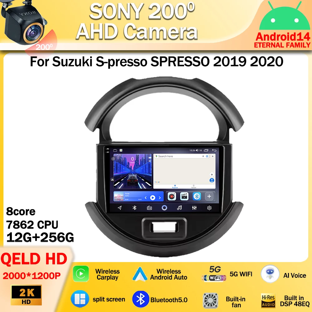 

Android 14 For Suzuki S-presso SPRESSO 2019 2020 Car Radio Multimedia Video Player Stereo GPS Navigation WIFI 4G QLED Head Unit