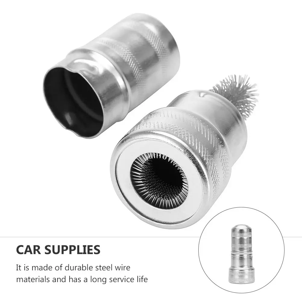 2Pcs Car Battery Terminal Post Cleaner Sturdy Steel Wire Brush Battery Cleaning Tool Remove Corrosion Improve Conductivity Auto