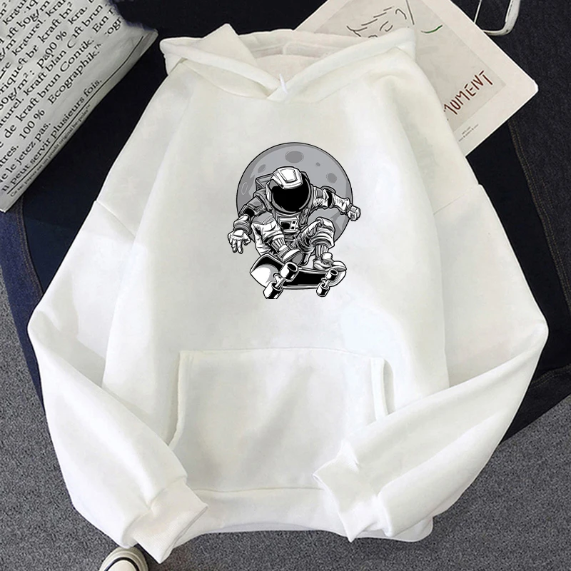 

Astronaut Skateboarding Printed Men's Hoodie Sports Casual Fashion Men's Spring and Autumn Pullover Loose Street Sweatshirt