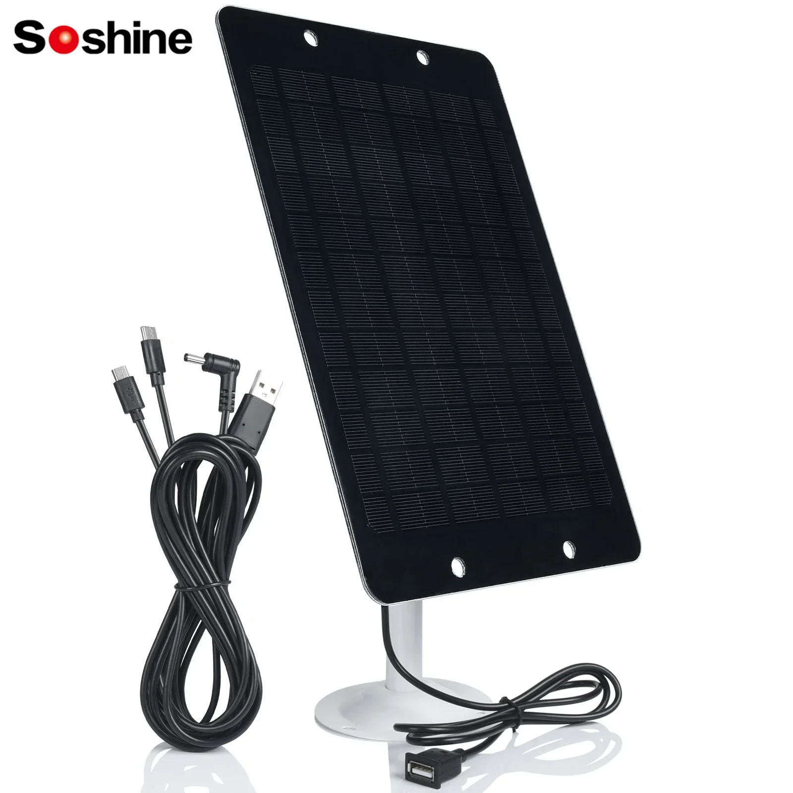 

Soshine Original USB 5V 6W Solar Panel Monocrystalline Solar kit for Security Camera Camping Lantern Cellphone Power bank solar