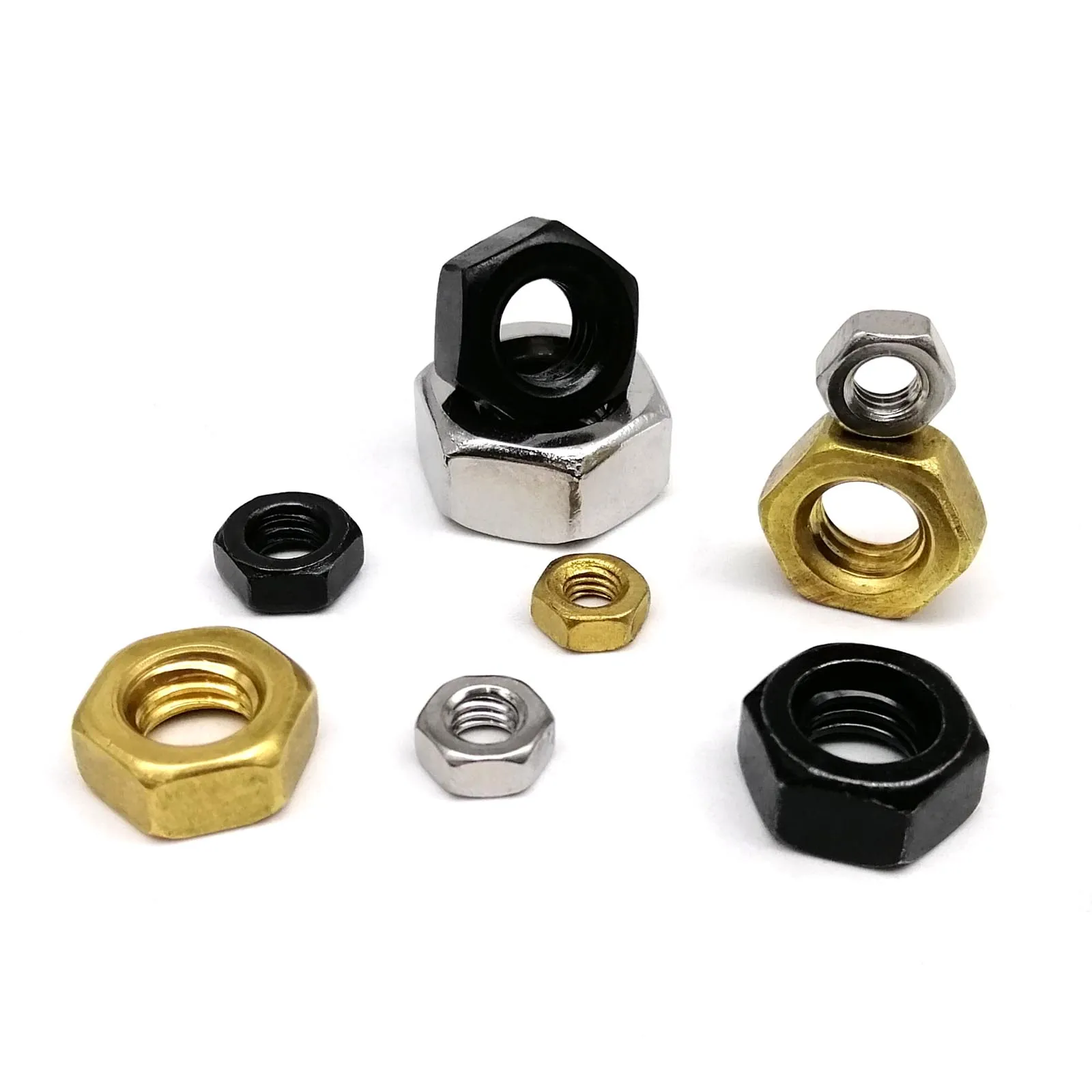 1 Set Mix M1 M1.2 M1.4 M1.6 M2 M2.5 M3 M4 M5 M6 M8 to M16 DIN934 Hex Hexagon Nut Kit Box Black 304 Stainless Steel Brass Steel image 5