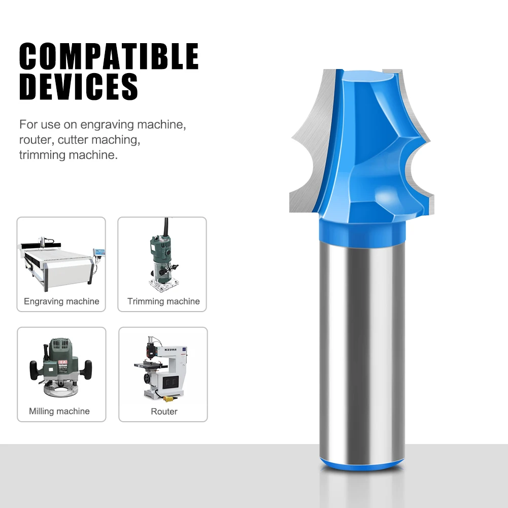 1pc 12mm 1/2 "Shank Singola Perlina Dritto Router Bit Lavorazione Del Legno Fresatura Router Bit Cabinet Top Router Bit Convesso R Router Bit