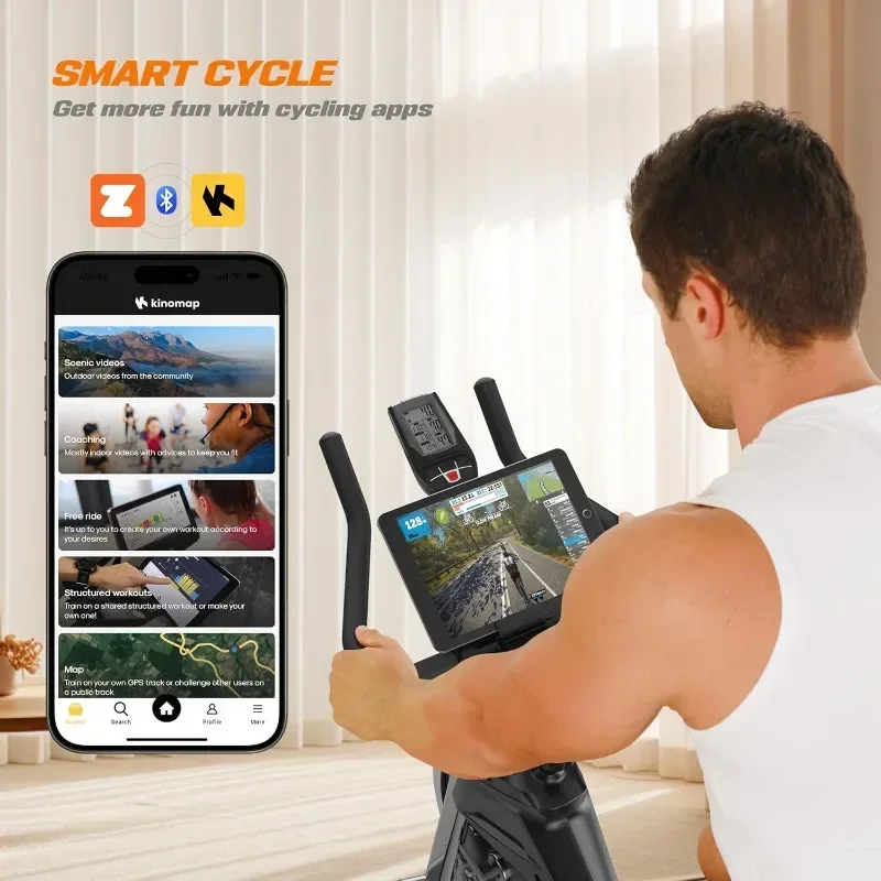 Light Commercial Exercise Bike for Home Magnetic Exercise Bike Stationary Exercise Bike with Bluetooth, Indoor Cycling