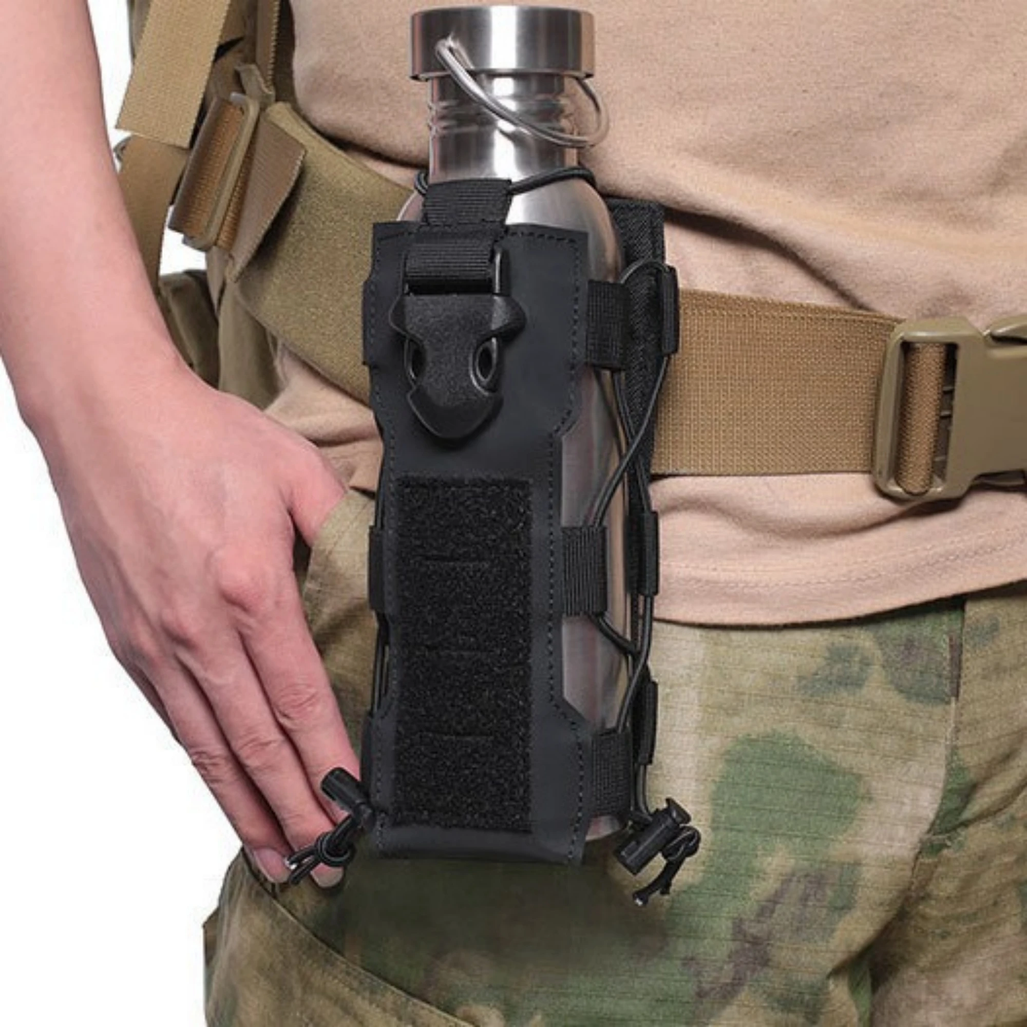 Tactische Molle Pouch Waterfles Tas Holster Outdoor Camping Jacht Trekkoord Fles Ketel Houder Carrier Pouch