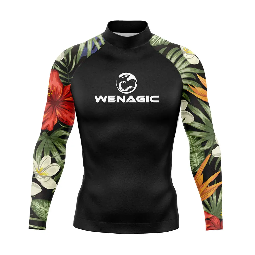 Men\'s Swimming T-shirt Swimsuit Beach UV Protection Rash Guard Swimwear Diving Rashguard Long Sleeve Surfing Suits Surf T-shirt