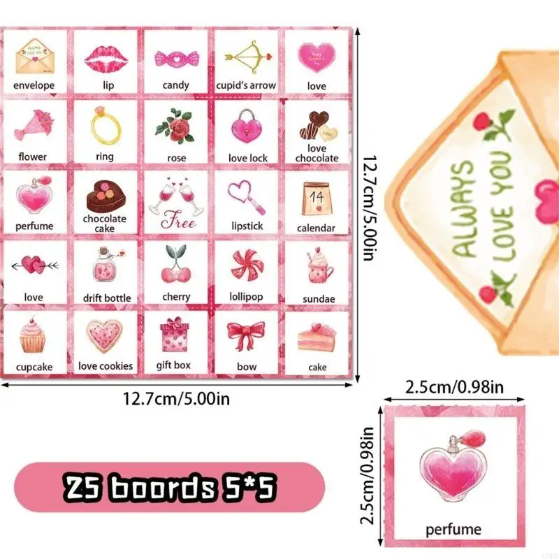 

CORB Valentines Day Bingo Game Cards for Kids Party Card Games,Love Party Supplies