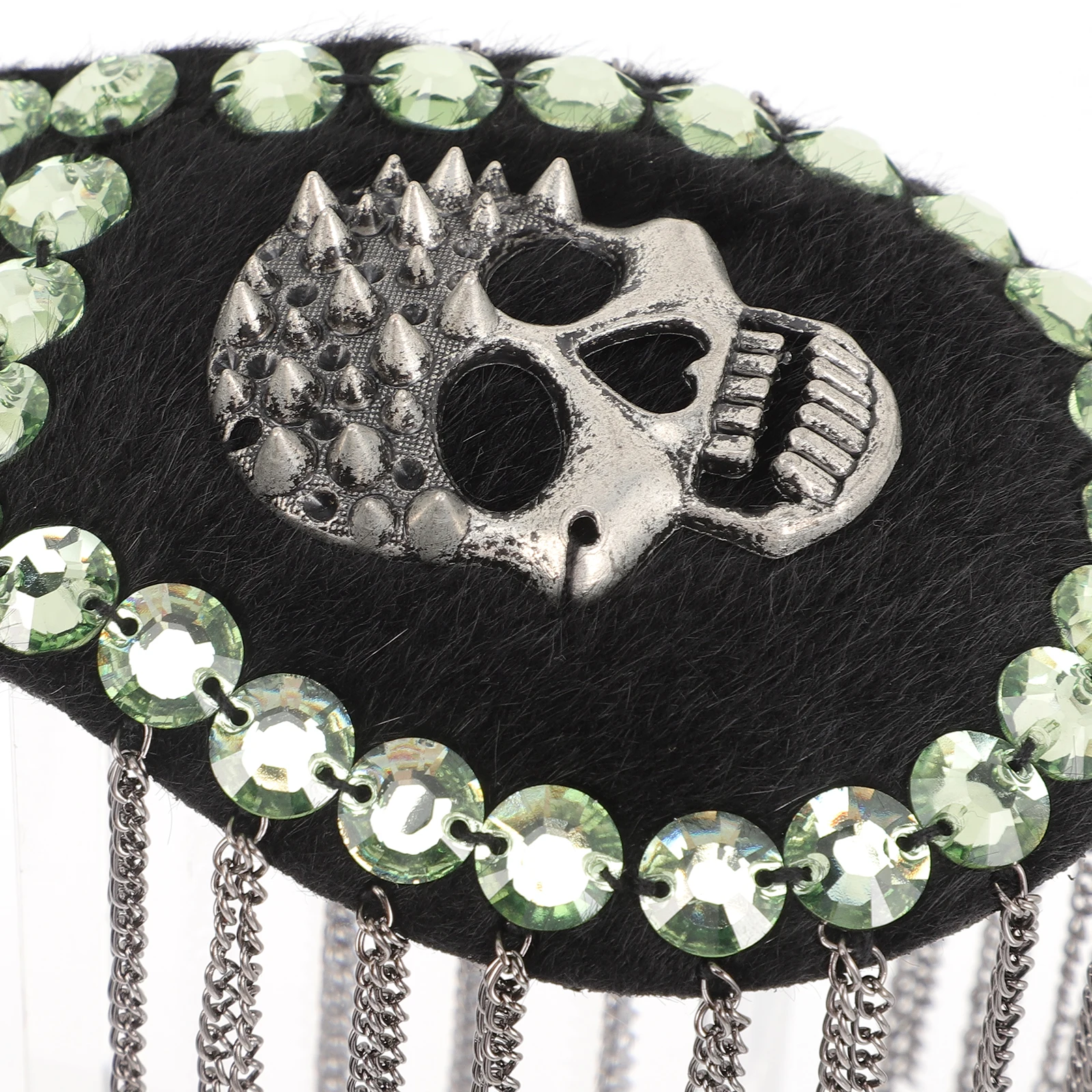 

2pcs Epaulettes Badges Tassel Link Chain Black Metal Decorative Epaulettes Punk Costume Accessories Jacket Decorations
