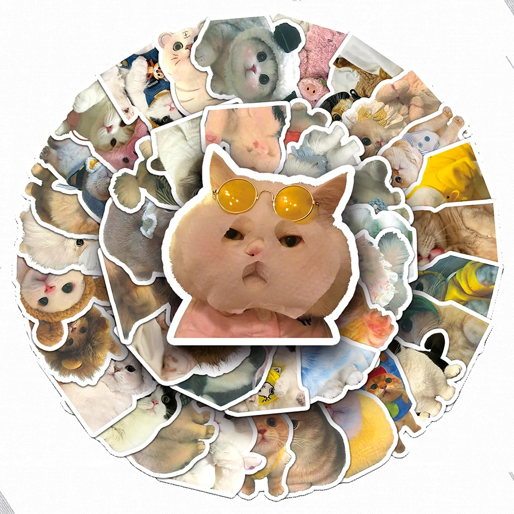 10/30/50/100pcs Kawaii INS Animal Cat Stickers Decals for Kids Toy Laptop Phone Diary Aesthetic Cute Cartoon Sticker Decoration