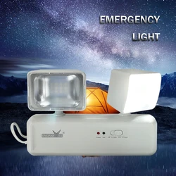 Wall-mounted Emergency Light Bright Double-head Multifuctional Portable Camping Lantern Rechargeable Lamps for Power Outage Use