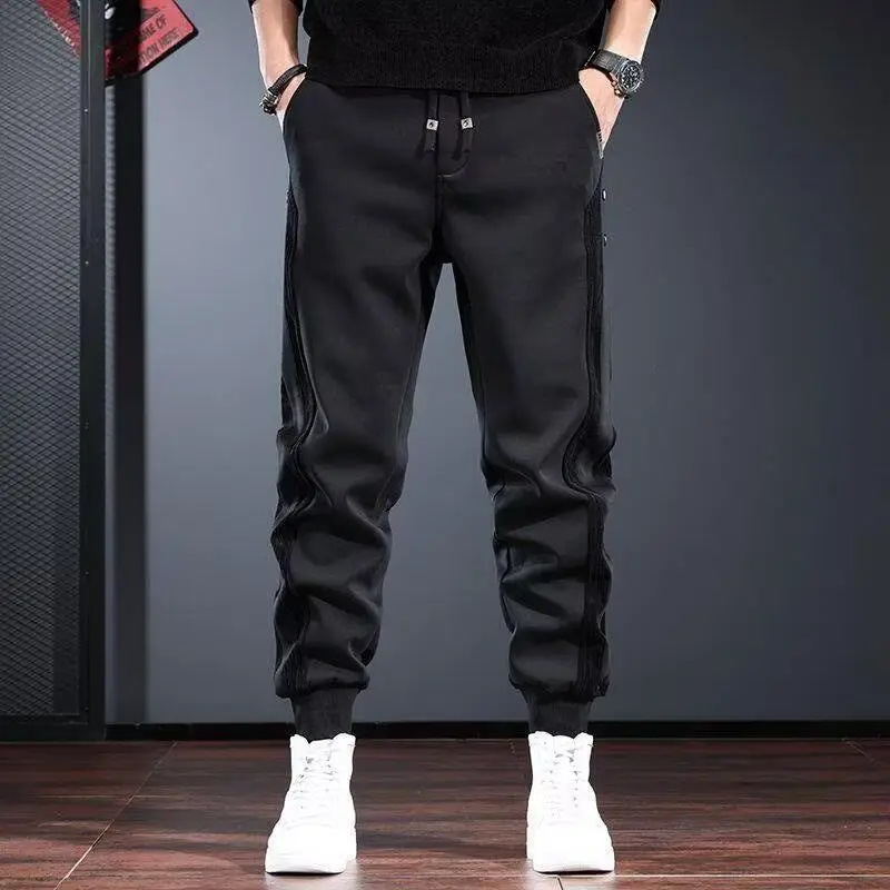 

Plus Big Size Black Men's Sweatpants Cotton Y2k New in Trousers Retro Clearance Sale Elegant Trend Casual Cool Male Sports Pants