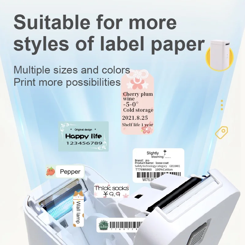 NIIMBOT D101 Label Printer Sticker Paper White Color Cable Label Papers Waterproof Price List Tag Color Sticker Roll Paper