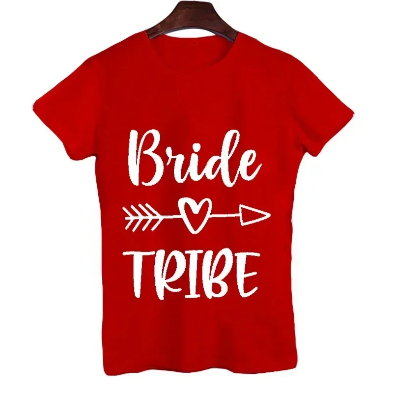 Short Sleeve T Shirt for Women Bridal Party Clothes Fashion Bride Tribe Shirt Lady Graphic Tshirt Women Spring Summer Female Tee