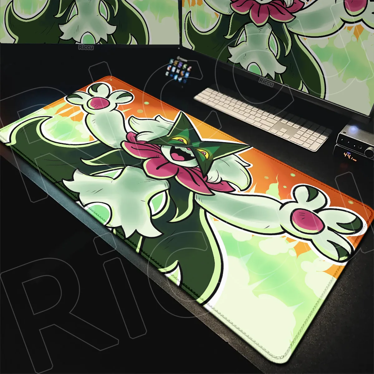 Office Laptop Keyboard Home Decoration Mat Pokemon Meowscarada Kawaii Anime Mouse Pad HD Printing Rubber Tabletop Carpet 90x40cm