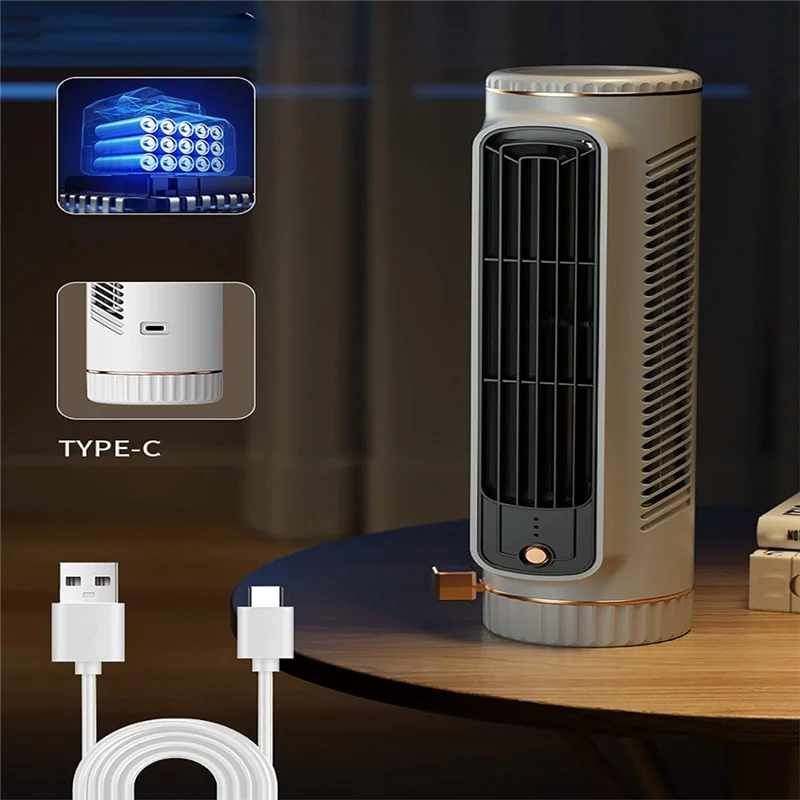 ABHU Безлопастной башенный вентилятор, настольный воздухоохладитель, портативный бесшумный офисный вентилятор, для внутреннего офиса и домашнего использования
