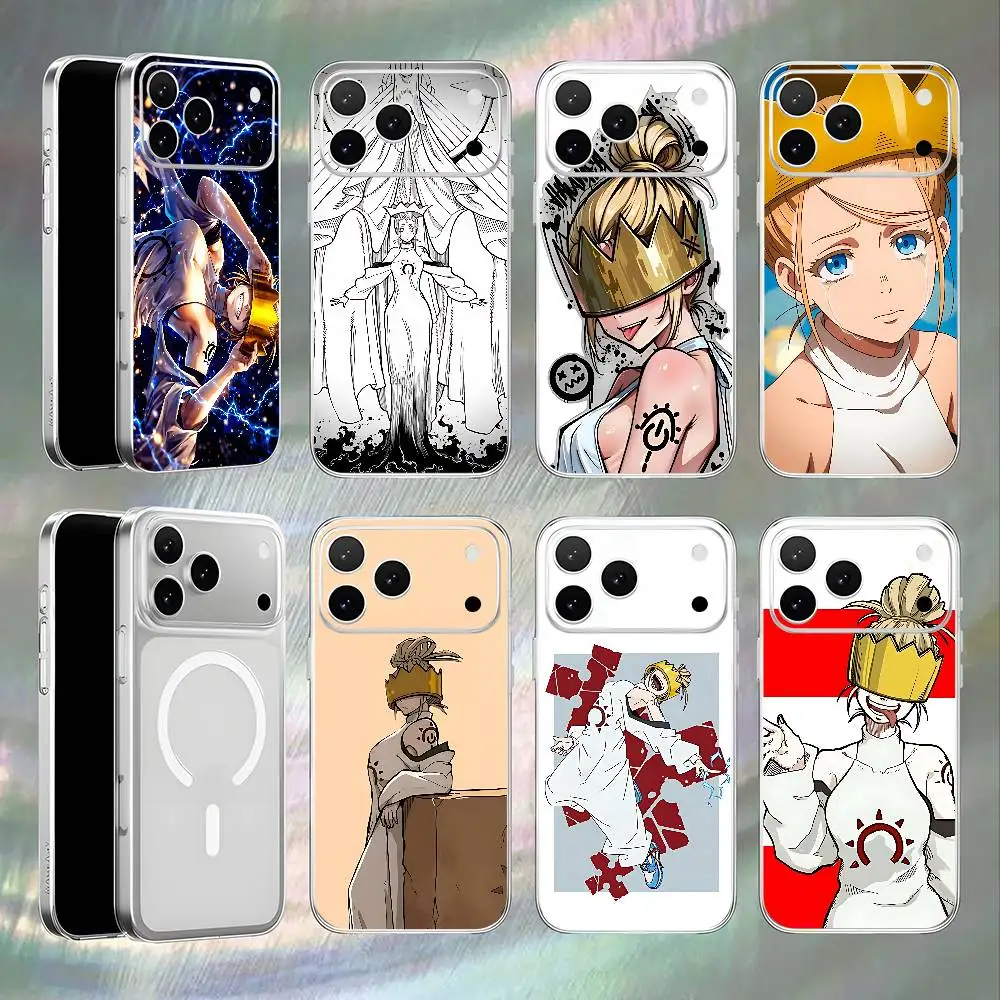 H-Haumea - Противоударный прозрачный белый чехол для телефона Fire Force для iPhone 17, 16, 15, 14, 13, 12, 11, Pro, Max с магнитной беспроводной зарядкой