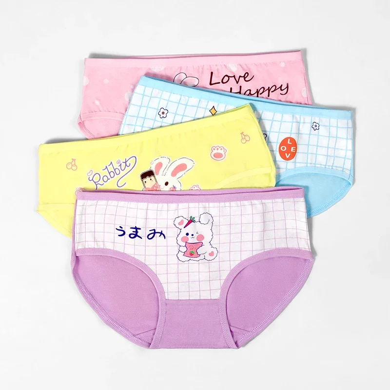 5PCSGirls' triangular cotton underpants that won't pinch the bottom, thin summer pants for children, big kids, small girls, baby
