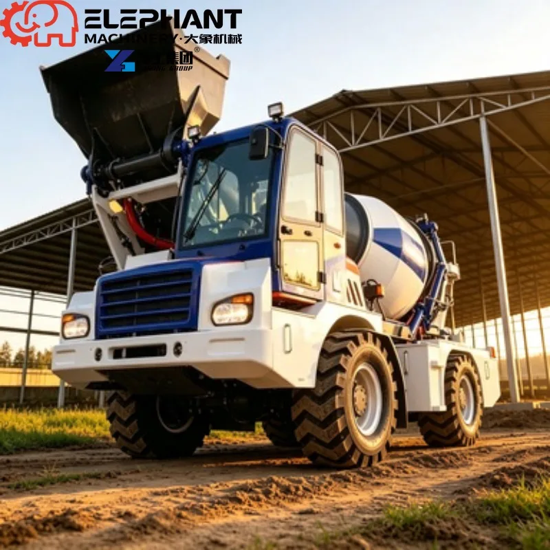 Compact Small Self-Loading Concrete Mixer Truck, Hydraulic Pump & Diesel Engine, Made In China Construction Machinery For Sale