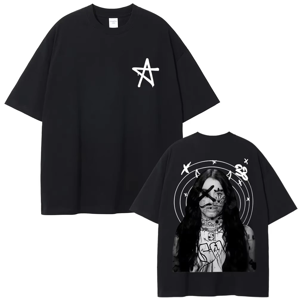 Singer Lali Esposito graphics 100%Cotton shirt Men Retro Fashion New Summer Hip hop unisex Short sleeve Loose Tshirt fan gift