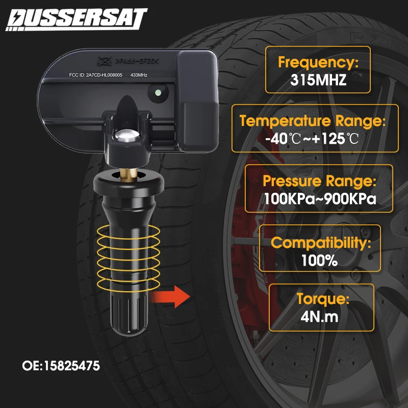 Tire Pressure Sensor TPMS for GMC Envoy Yukon All Cadillac Escalade Chevrolet Tahoe Suburban Silverado Avalanche 15825475