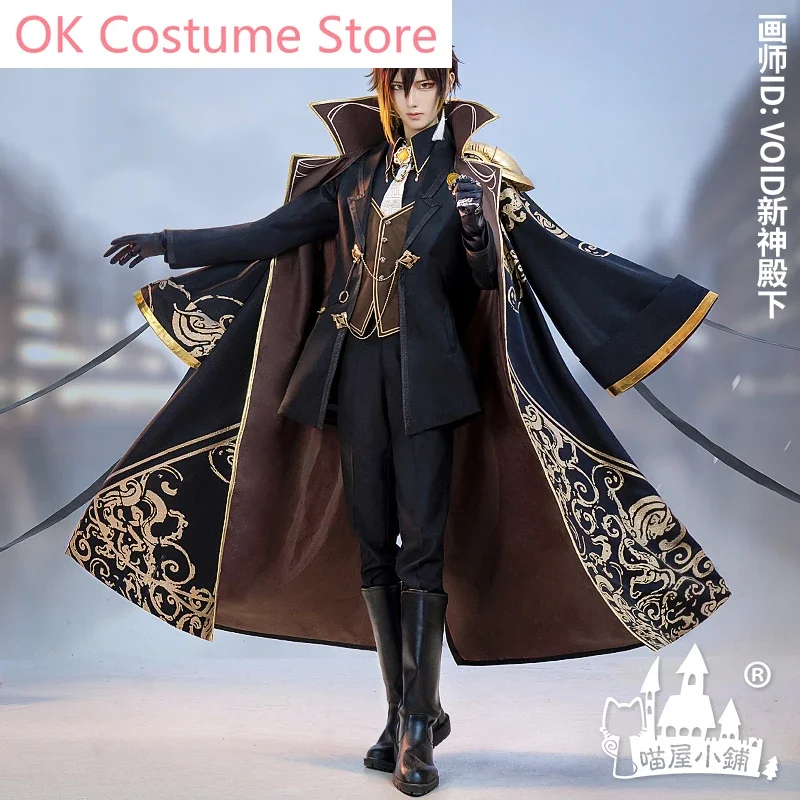 Anime! Genshin Impact Zhongli Game Suit Gorgeous Handsome Uniform Cosplay Costume Halloween Carnival Party Outfit Men