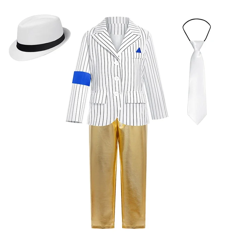 Michael Jackson Boys Outfits Halloween Cosplay 80s Pop Star Stage Performance Children Costume Carnival Dance Disco Kids Clothes view 3