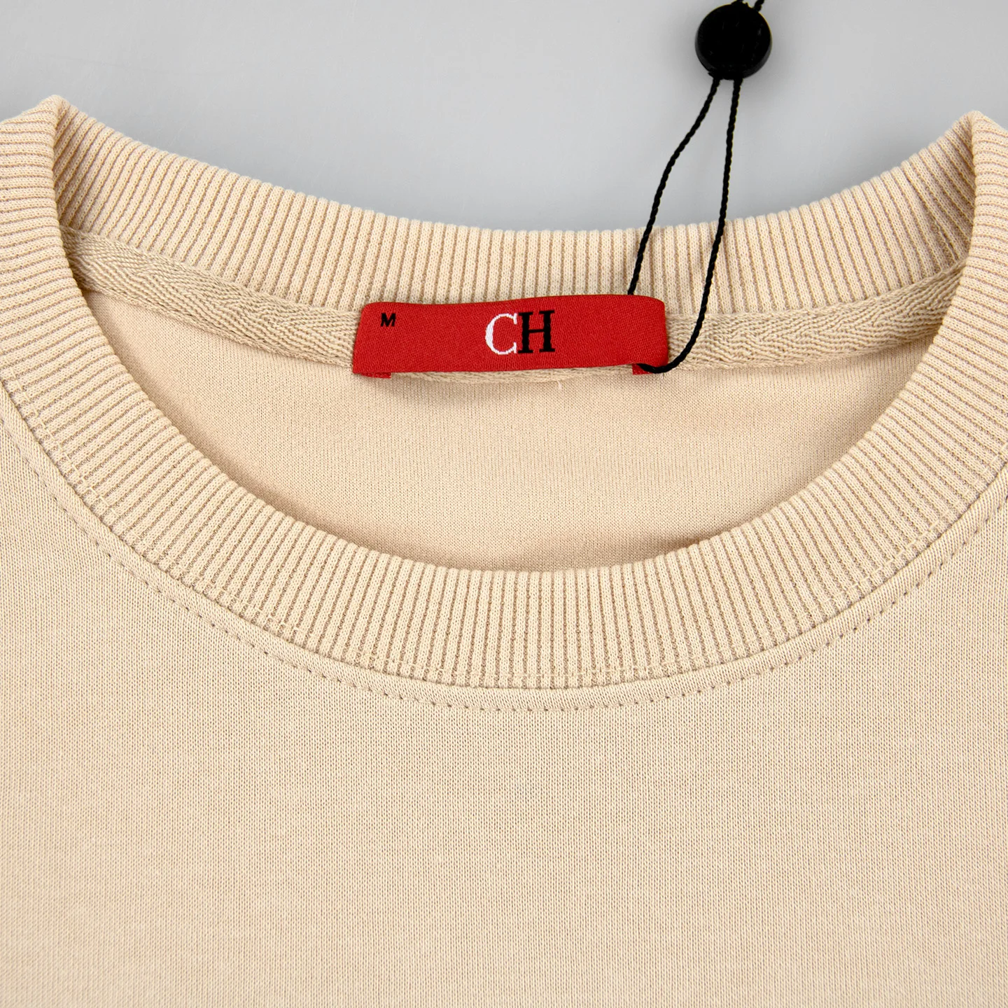 CH Damen Rundhals-Langarm-Sweatshirt mit Frontstickerei-Logo, Basic Casual Daily Wear, Weicher Fleece-Pullover – Detail 12