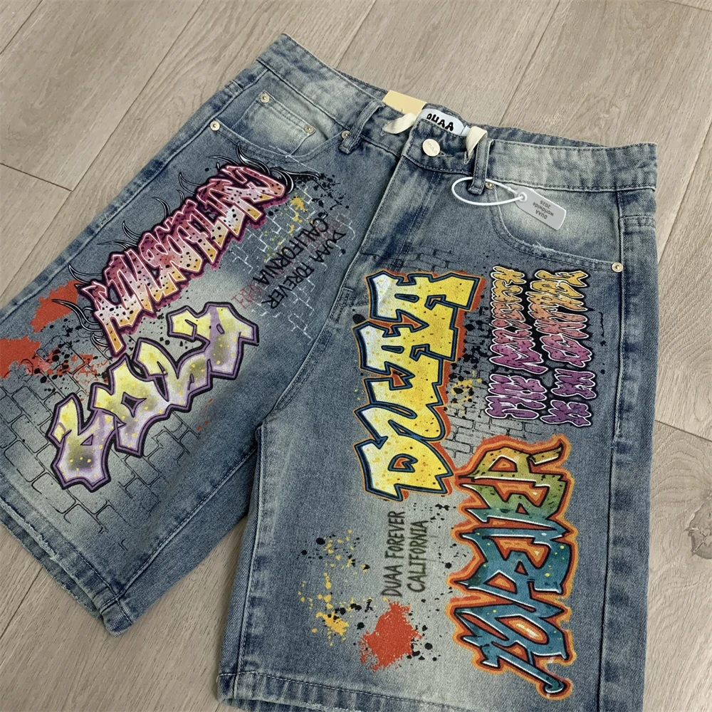 Duaa Orchard Short Blue 2027 Denim Workwear Embroidered Shorts Men Women Top Quality Casual Shorts