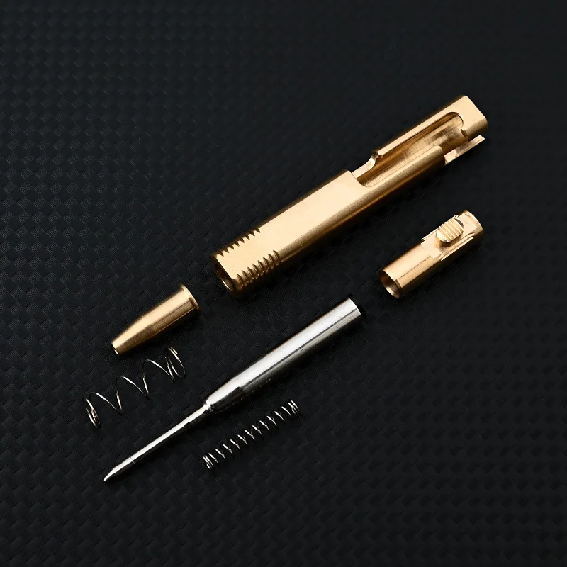 Imagem -03 - Mini Caneta de Bronze com Pingente de Chaveiro Destacável Gadget Esferográfica Portátil Caneta de Bolso de Viagem Presente de Assinatura