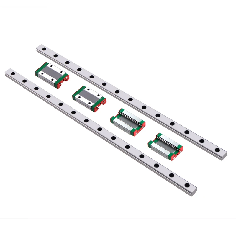 2 قطعة دليل خطي + 4 قطعة جزء طابعة ثلاثية الأبعاد MGN7H MGN9H MGN12H MGN15H L من 100 مللي متر إلى 1000 مللي متر شريحة السكك الحديدية الخطية المصغرة #2