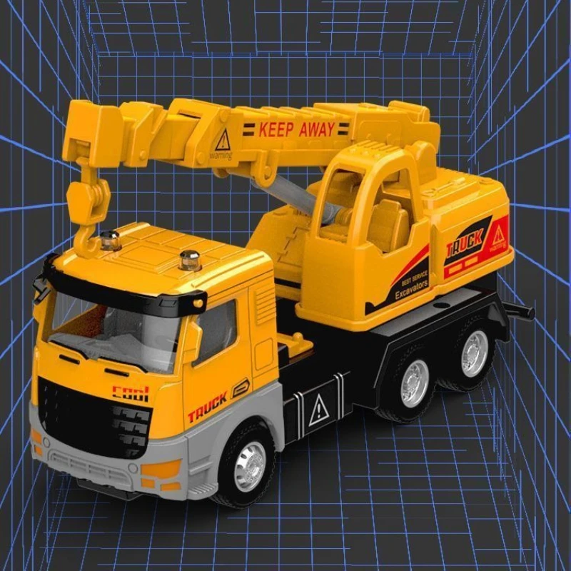 1:48 Simulation eines gelben technischen Fahrzeugmodells für Kinder, Legierung, zurückziehbarer hin- und hergehender Bagger, Spielzeugauto, Junge