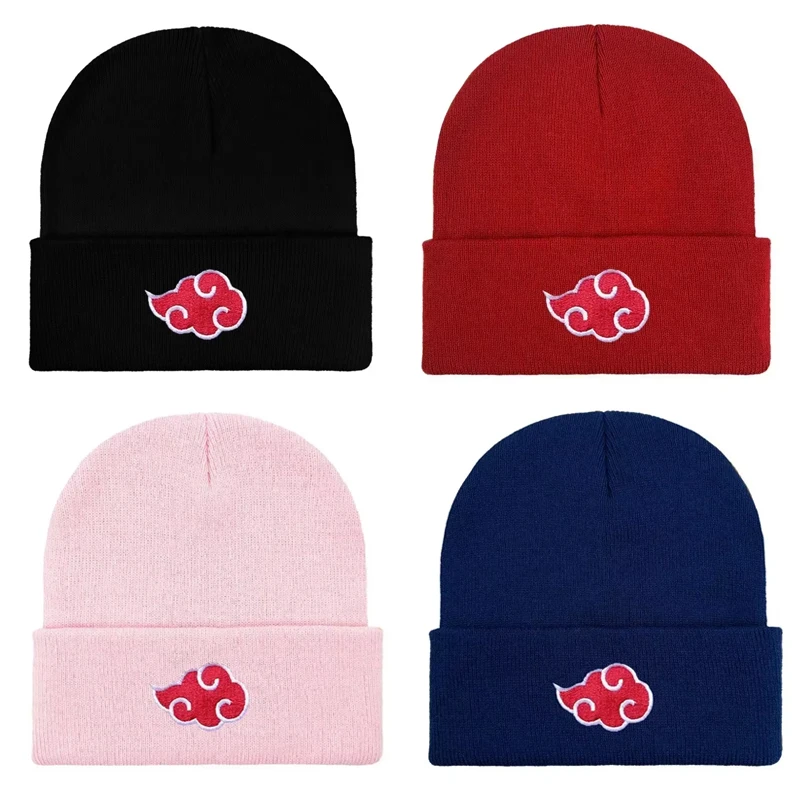 

Наруто Акацуки шапки с вышивкой, шапка для мужчин и женщин, зима-осень, теплая вязаная шапка, шерстяные шапки с черепами для мальчиков, шапки