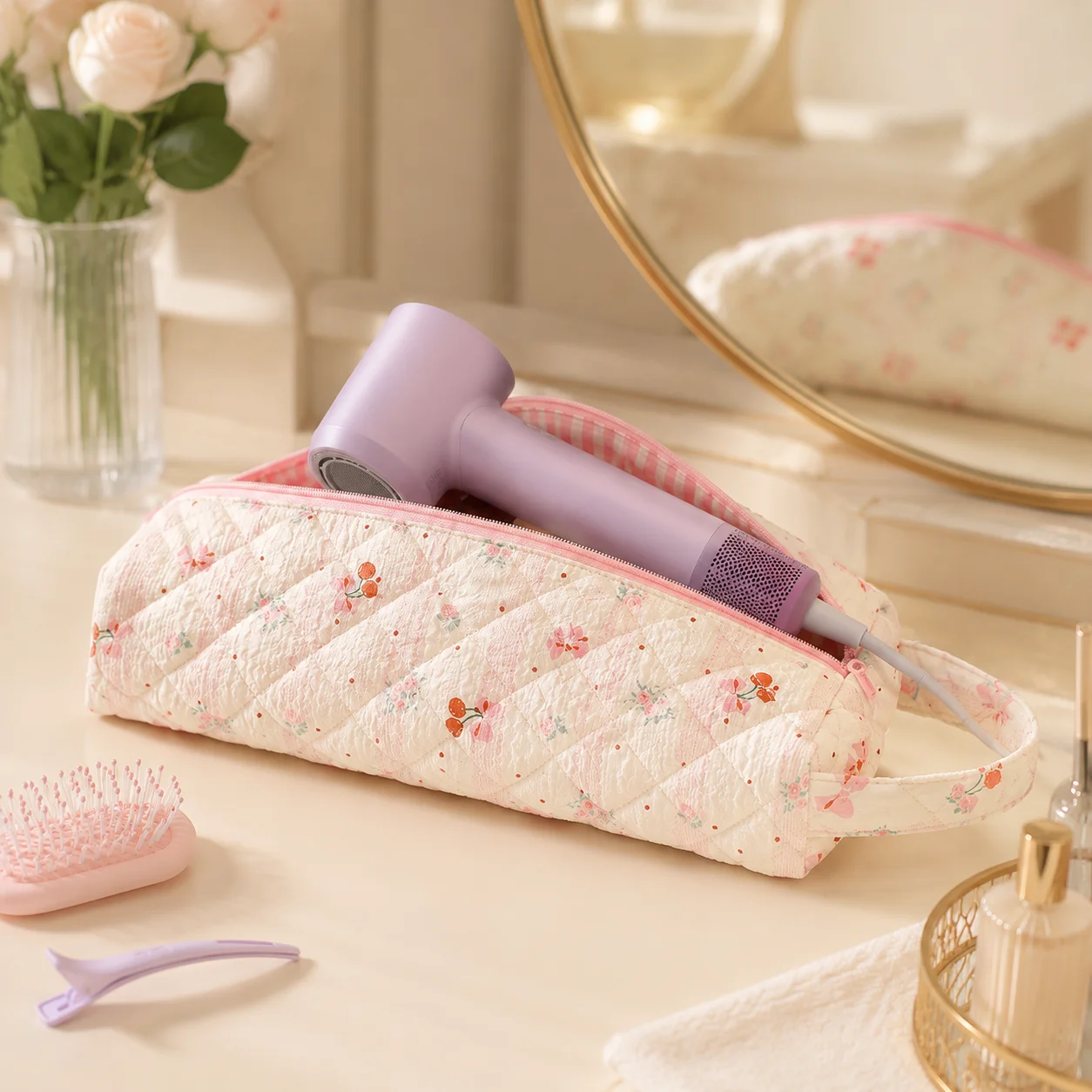 Hair Dryer Storage Bag, Anti Scalding, Dustproof Curling Iron Storage Bag, Home Travel Hairdressing Tool Storage Bag
