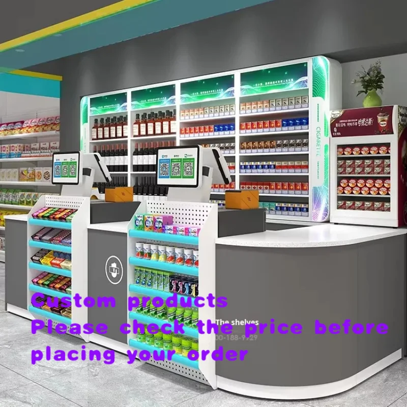 custom.Hongbai Convenience Cashier Counter Snack Supermarket Corner Simple Modern All-Steel 5-Layer 60cm Dimensions