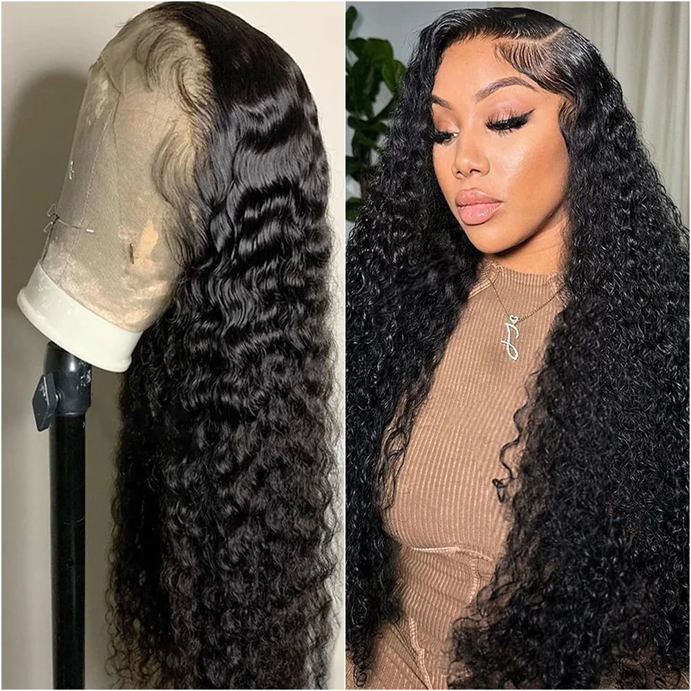 

Deep Wave Lace Frontal Wigs Human Hair 200 Density Curly Wigs For women 13x6 Hd Lace Frontal Wig 13x4 HD Lace Front Wig