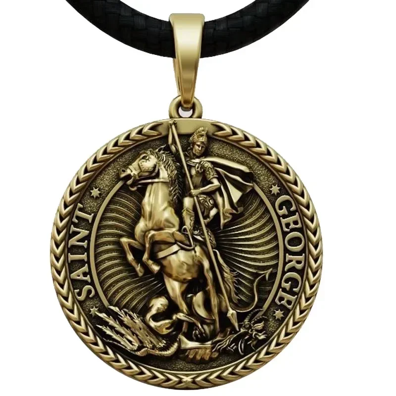 15g Saint George and the Dragon Round Pendant  Customized 925 SOLID STERLING Silver High Trendy