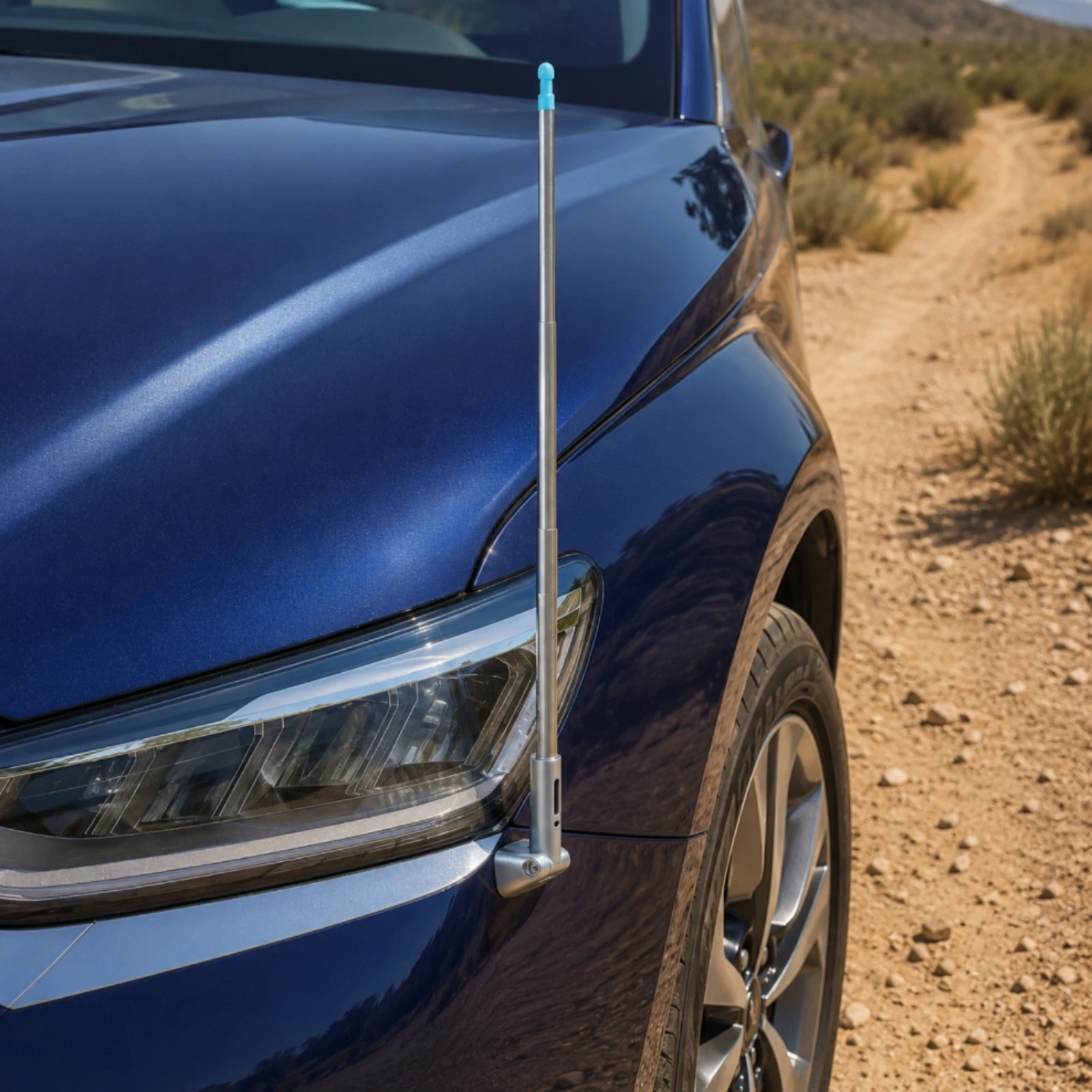 Retractable Car Flagpole Antenna Slim Vertical Telescopic Metal Antenna Rod Vehicle Add-On
