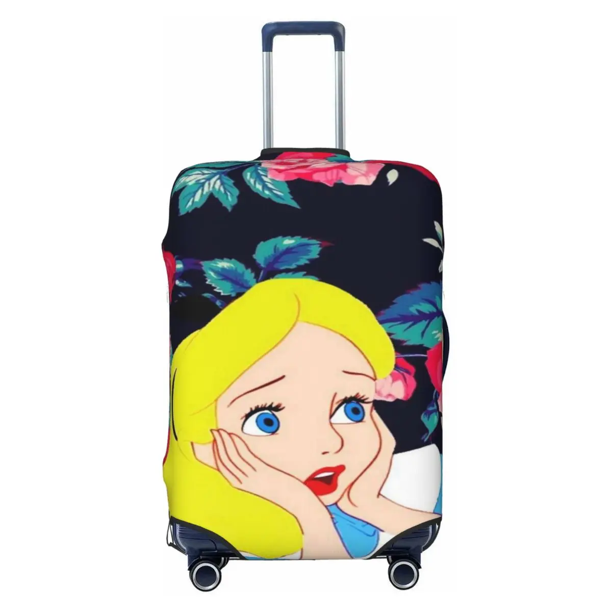 

Custom Alice In Wonderland Cartoon Luggage Cover Protector Cute Travel Suitcase Protective Cover for 18-32 Inch