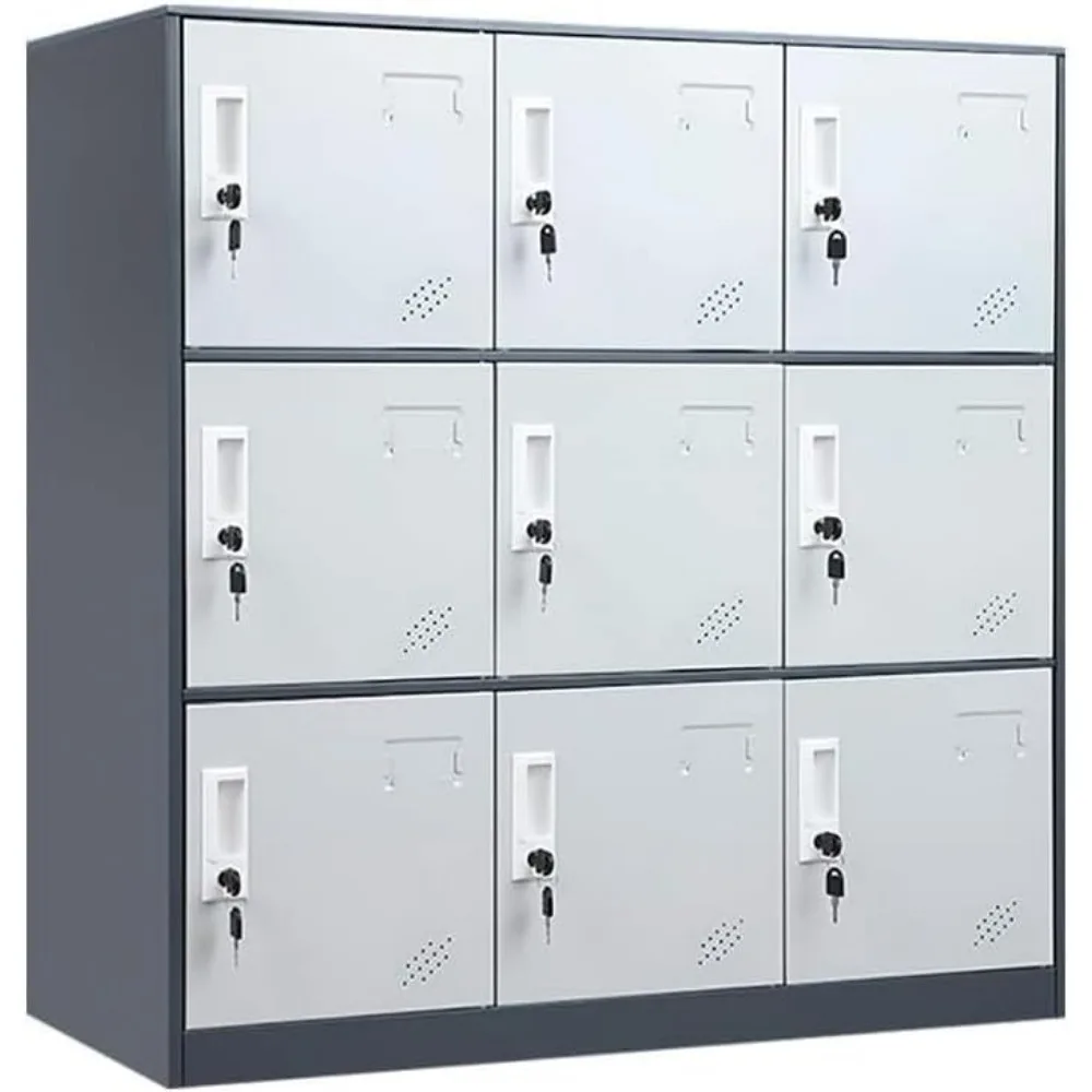 

9 Door Metal Storage Locker Cabinet for Office, Home, Gym, School, Steel Cabinet to Storage File, Toys, Shoes and Sports Equipme