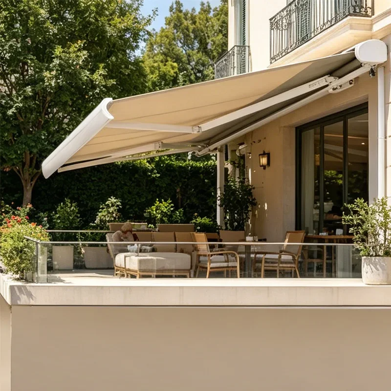 Electric telescopic awning canopy outdoor automatic full box sunshade balcony courtyard villa terrace canopy