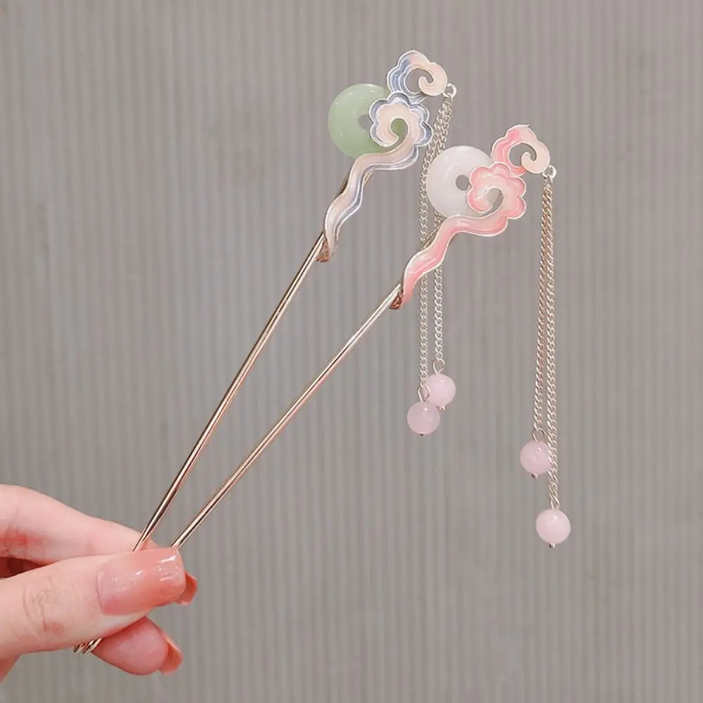 

Hair Fork Gift Hanfu Headdress New Chinese Style Hairpin Hairstyle Design Tool Tassel Cloud Hair Stick Geometric Hair Stick