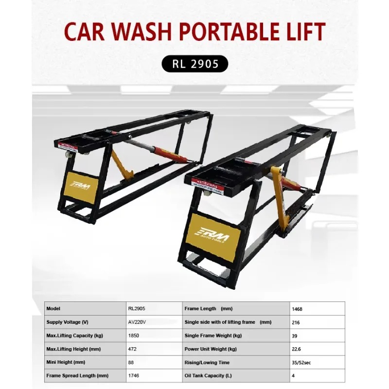 RM 2500kg Hydraulic Quick Steel Car Ramp Jack Lift Vehicle Equipment 2.5Ton